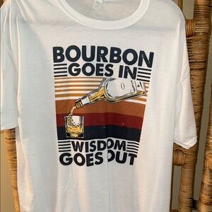 Jerzees White Tee with Bourbon Graphic